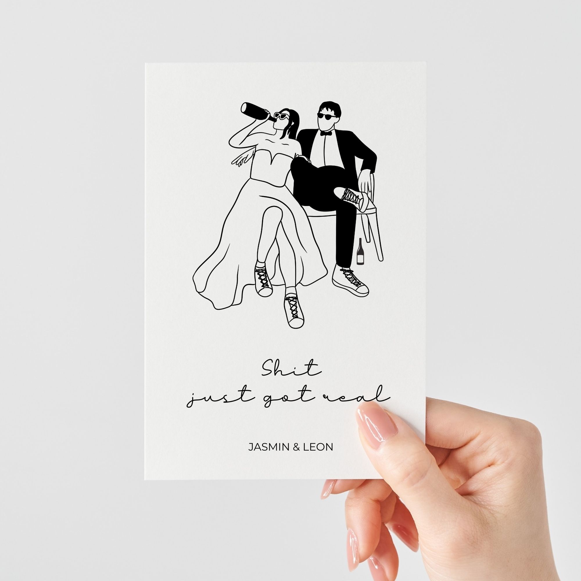 Lustige Hochzeitskarte | Shit just got real