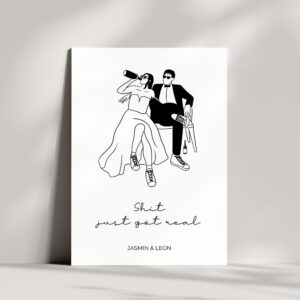 Lustige Hochzeitskarte | Shit just got real