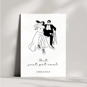 Shit just got real Karte Hochzeitspaar