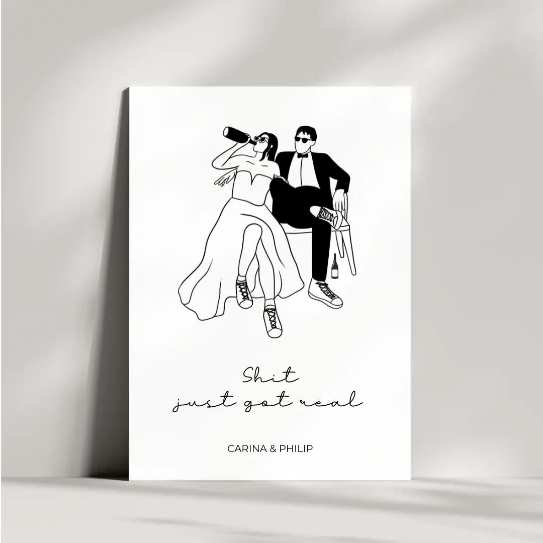 Shit just got real Karte Hochzeitspaar