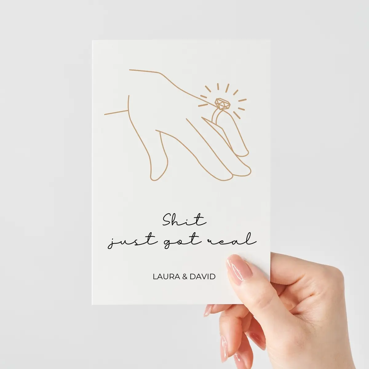Shit just got real Verlobungskarte | Verlobungsring