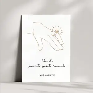 Shit just got real Verlobungskarte | Verlobungsring