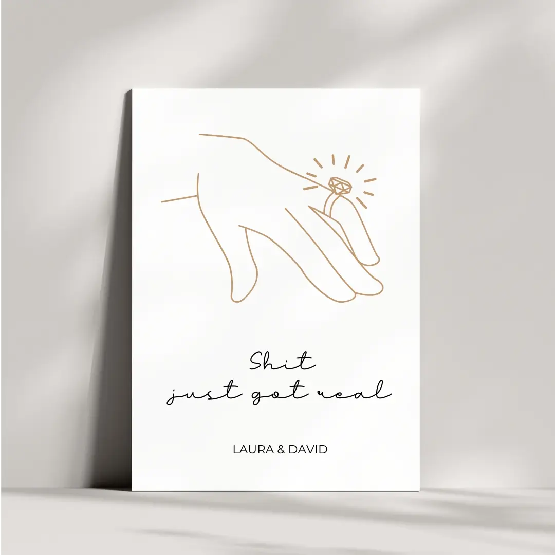 Shit just got real Verlobungskarte | Verlobungsring