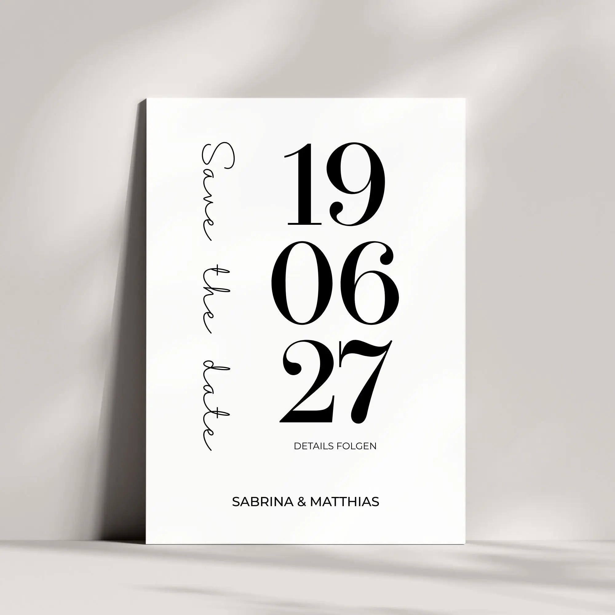 Save the Date Karte mit Datum - Zeitloses Design