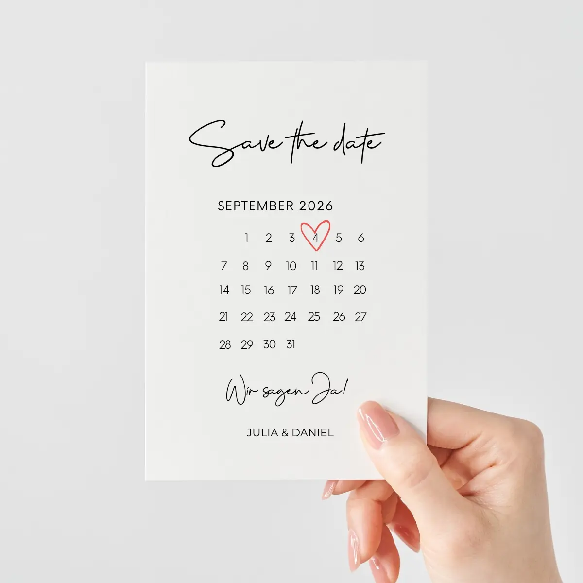 Save the Date Karte Kalender mit Herz