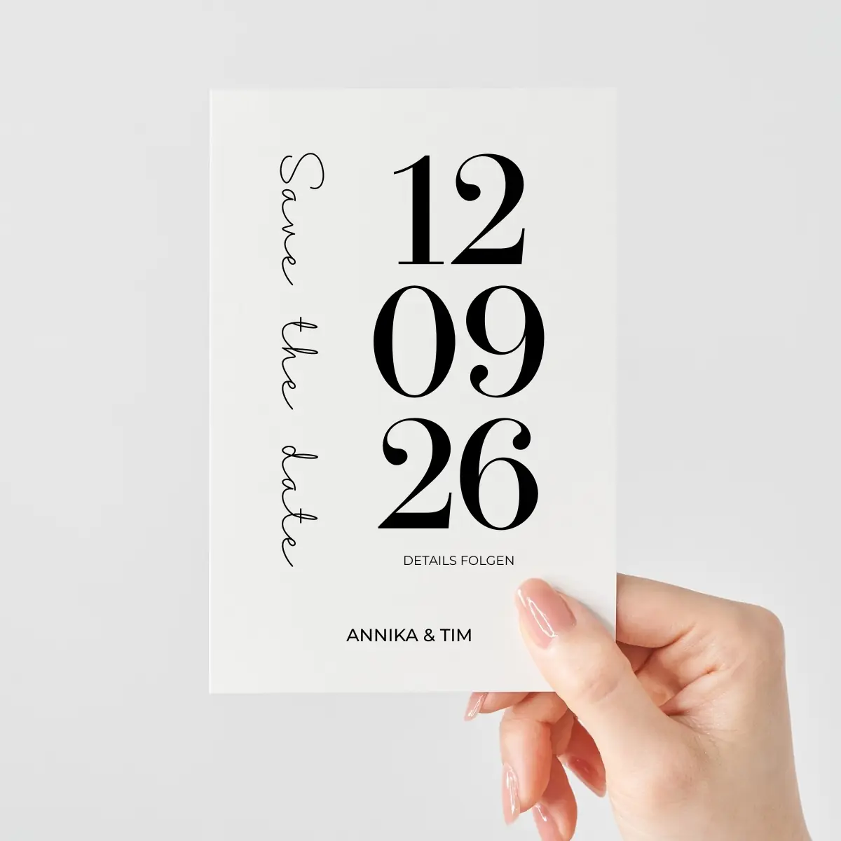 Save the Date Karte mit Datum - Zeitloses Design