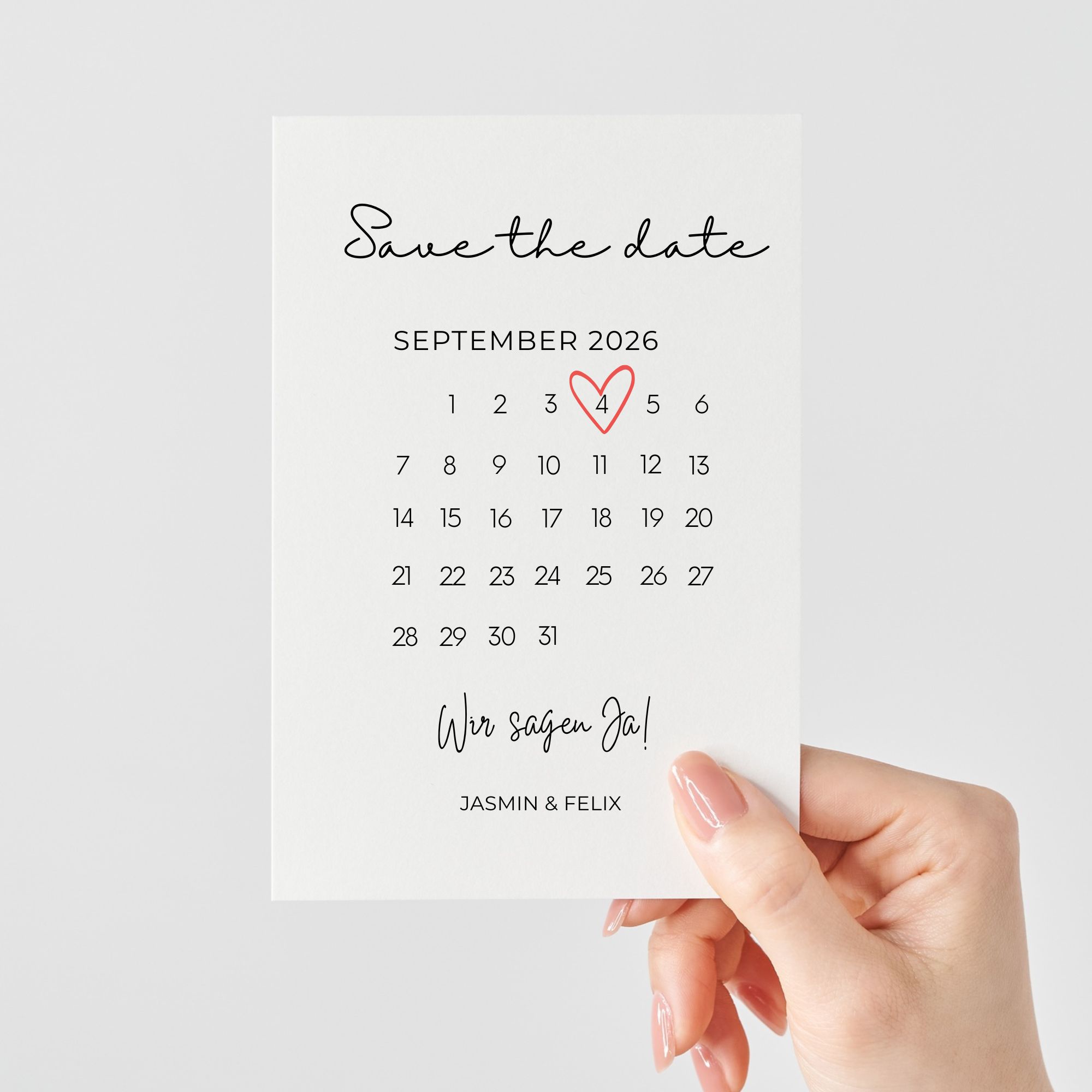Save the Date Karte Kalender mit Herz