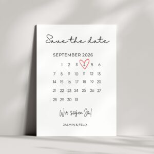 Save the Date Karte Kalender mit Herz