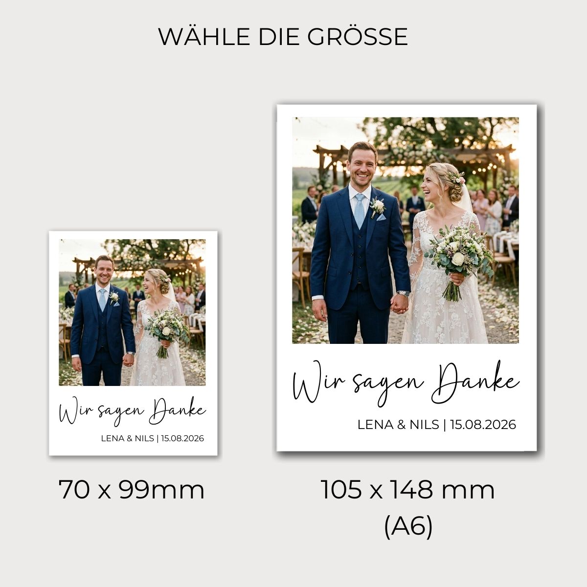 Dankeskarte Alternative für die Hochzeit | Fotomagnet