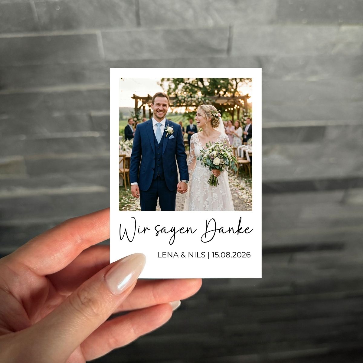 Dankeskarte Alternative für die Hochzeit | Fotomagnet