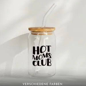 Trinkglas mit Bambusdeckel | Hot Moms Club