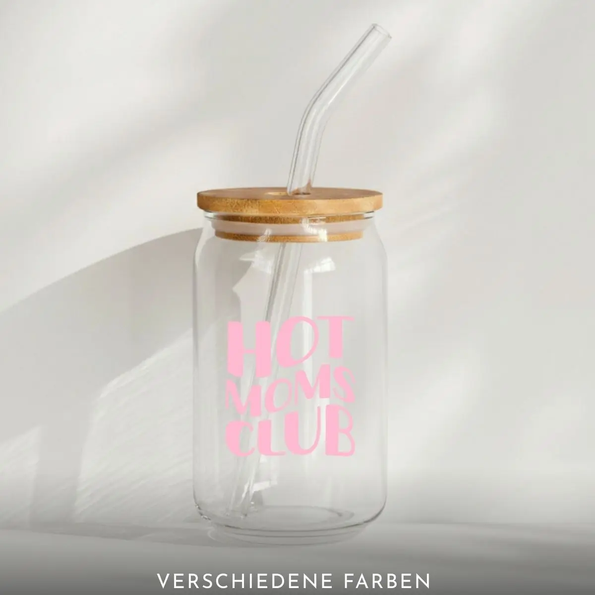 Trinkglas mit Bambusdeckel | Hot Moms Club