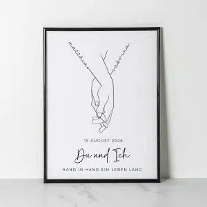 Personalisiertes Poster mit Namen | Hand in Hand