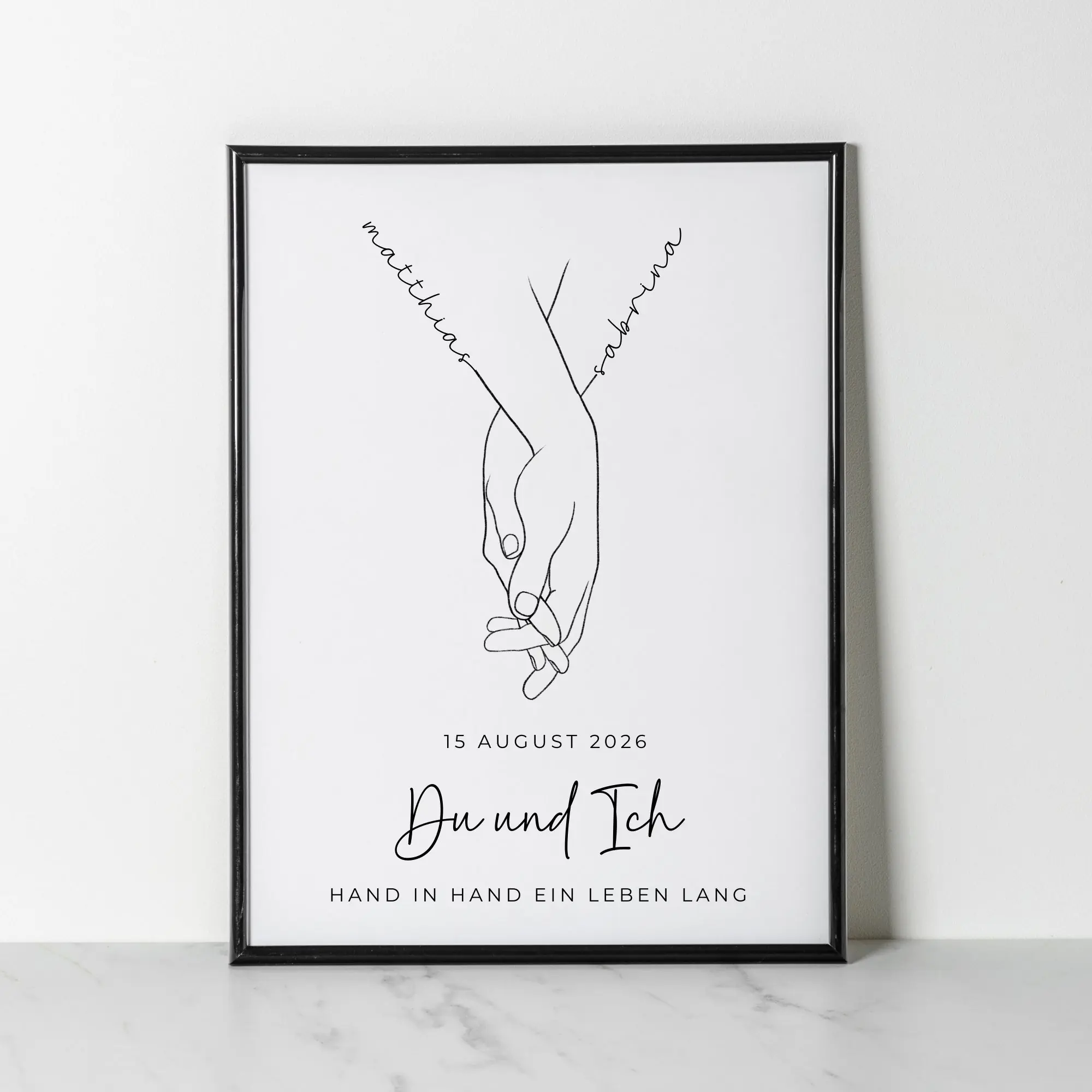Personalisiertes Poster mit Namen | Hand in Hand