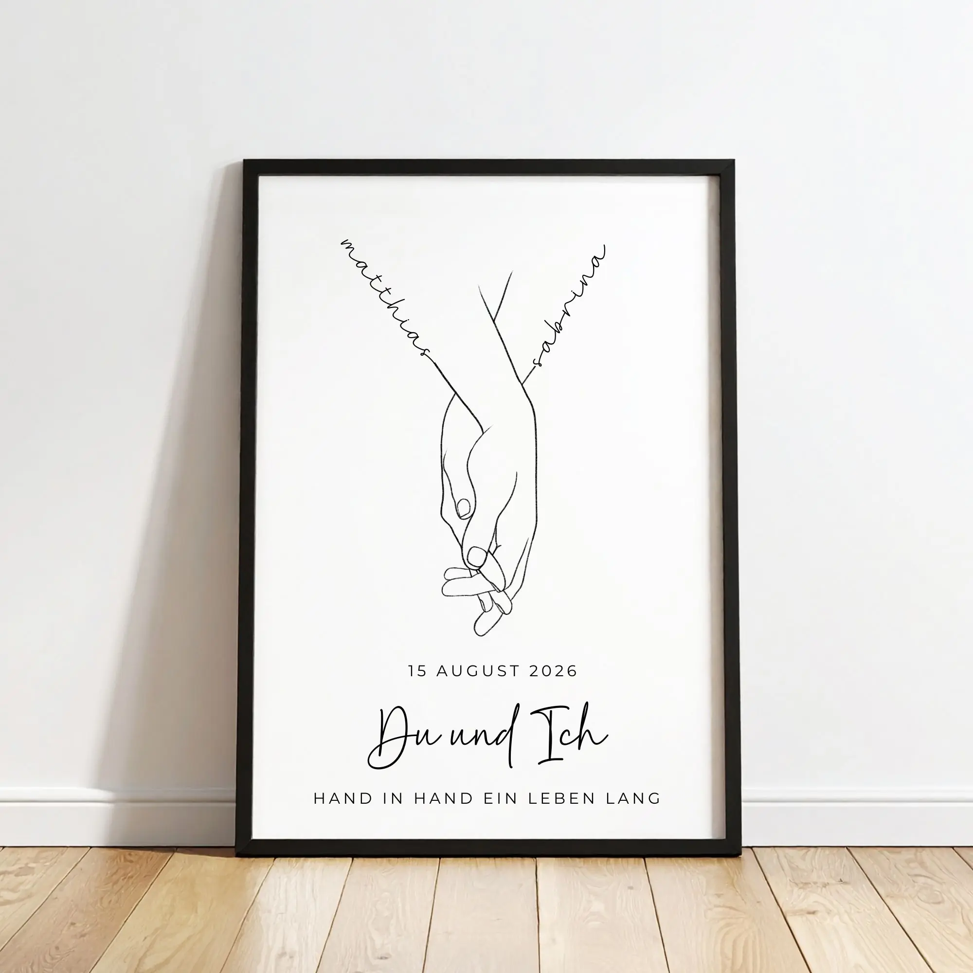 Personalisiertes Poster mit Namen | Hand in Hand