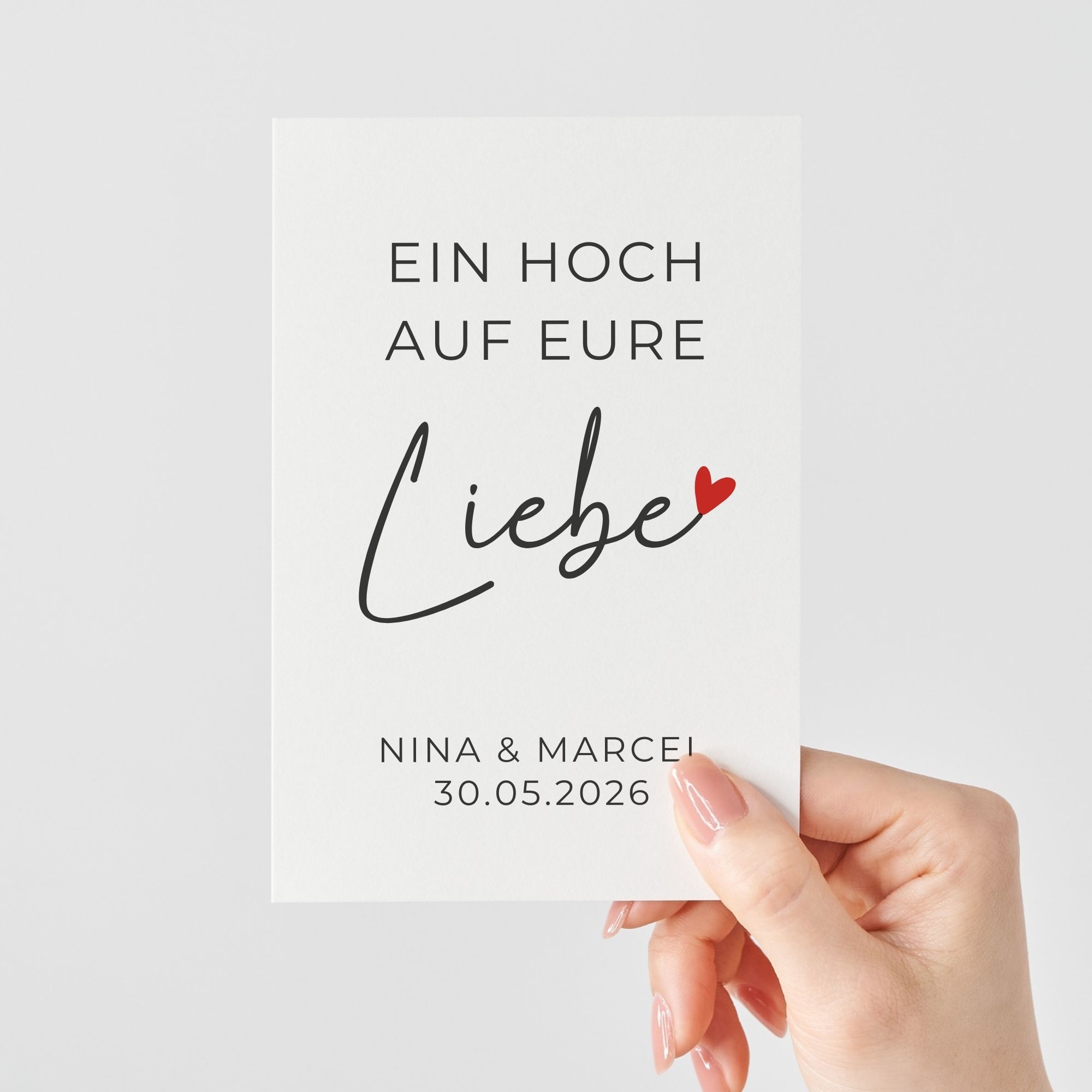 Personalisierte Karte zur Hochzeit | Ein Hoch auf eure Liebe