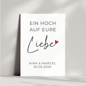 Personalisierte Karte zur Hochzeit | Ein Hoch auf eure Liebe