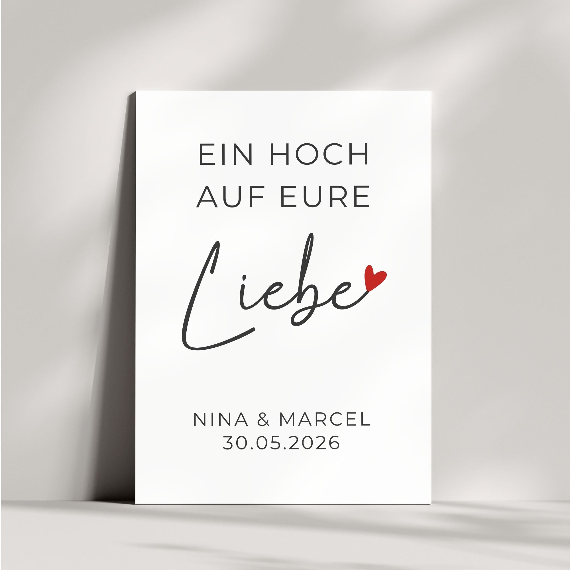 Personalisierte Karte zur Hochzeit | Ein Hoch auf eure Liebe