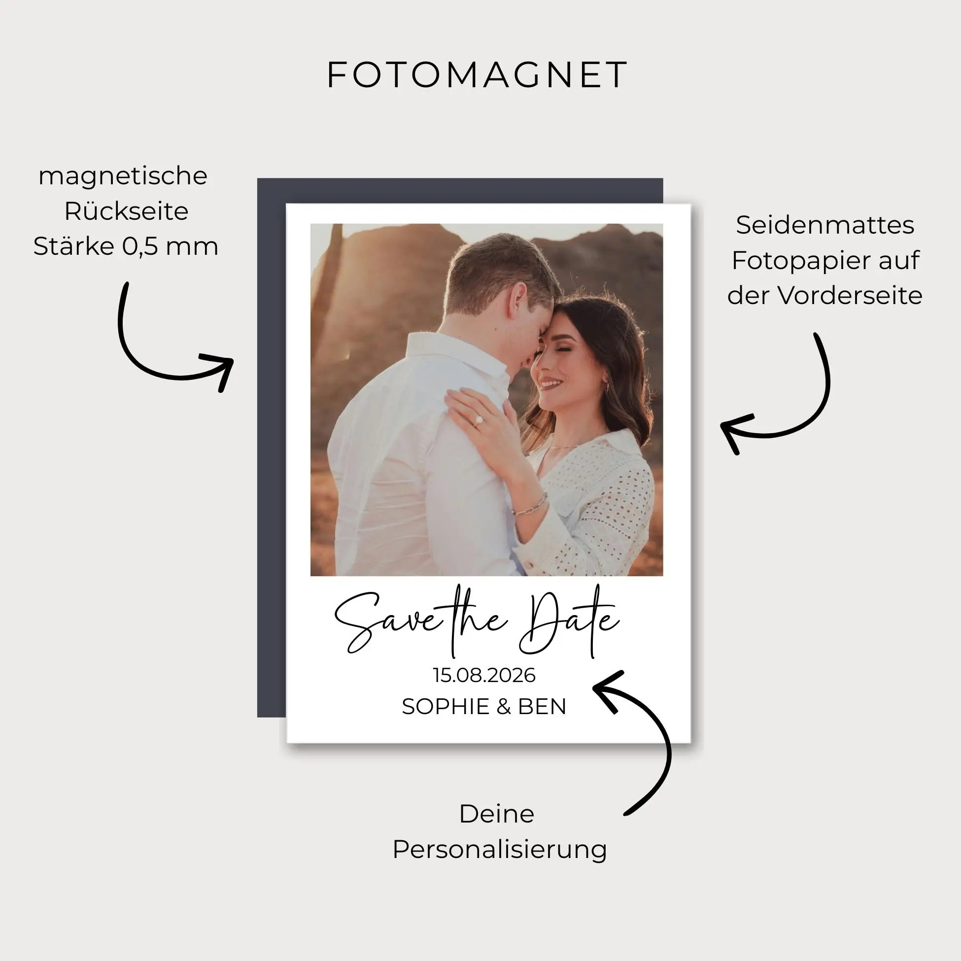 Save the Date Magnet für die Hochzeit | Fotomagnet