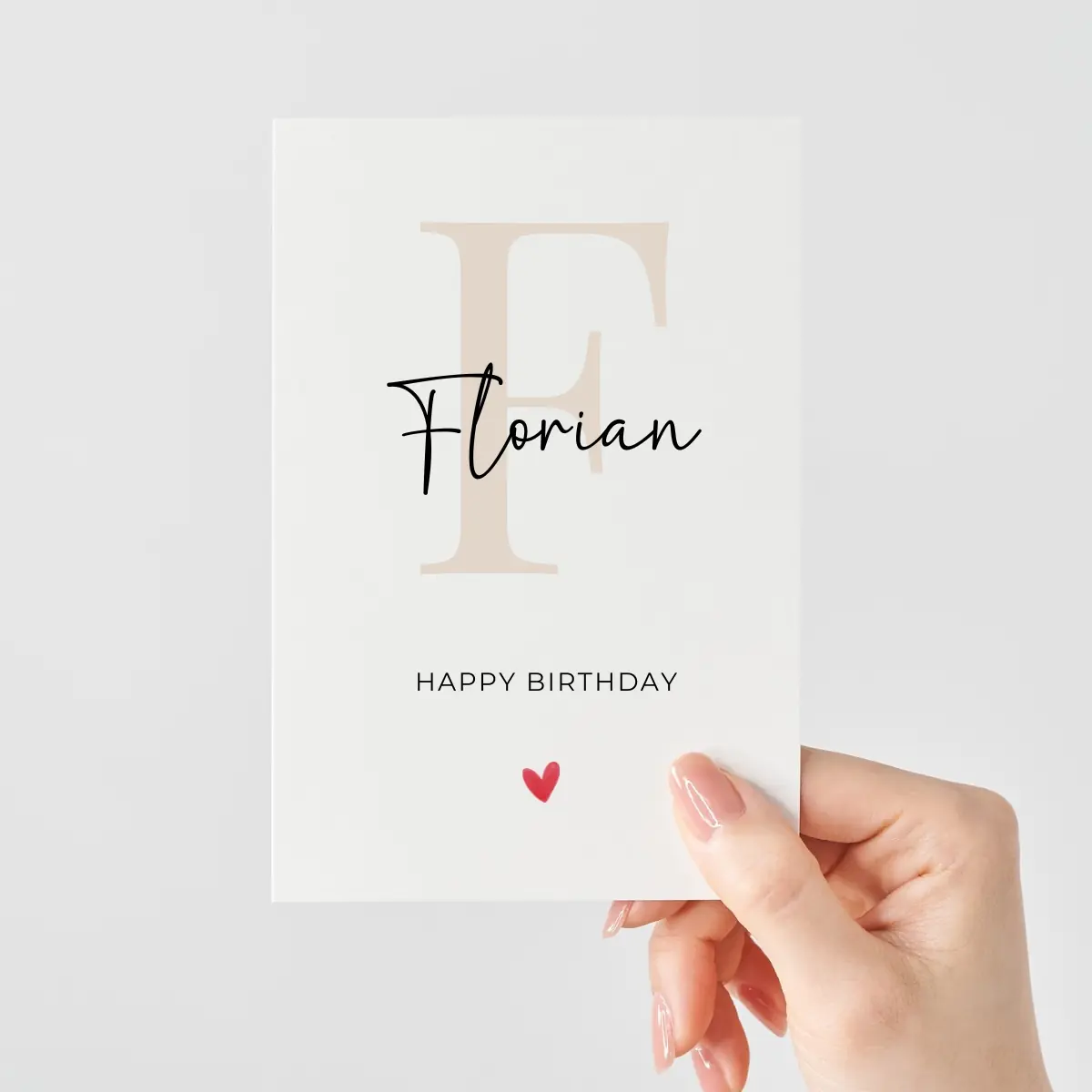 Personalisierte Geburtstagskarte mit Initiale und Name