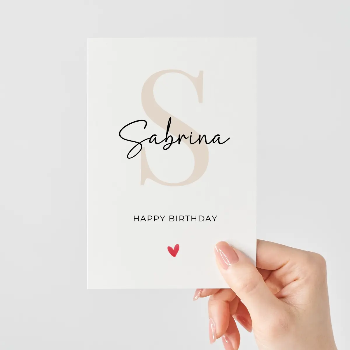 Personalisierte Geburtstagskarte mit Initiale und Name