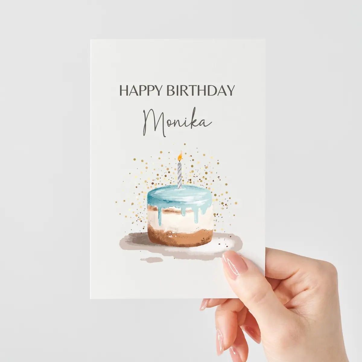 Personalisierte Geburtstagskarte mit Wunschnamen | Torte