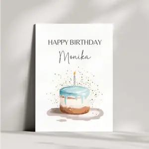 Personalisierte Geburtstagskarte mit Wunschnamen | Torte