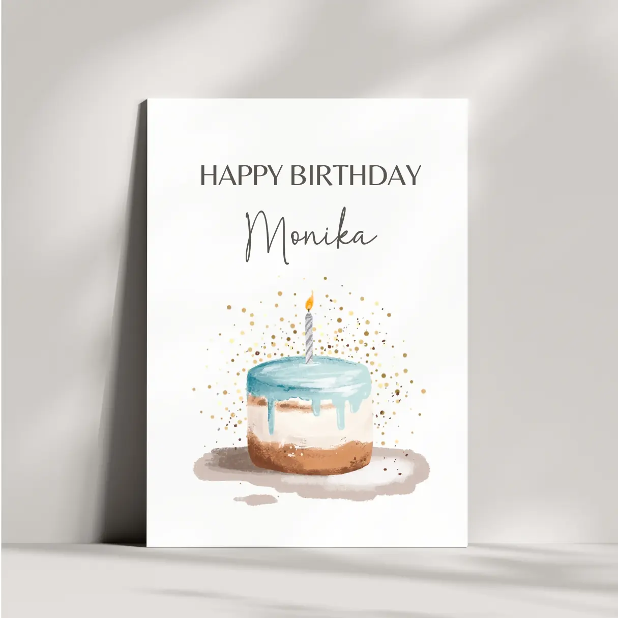 Personalisierte Geburtstagskarte mit Wunschnamen | Torte