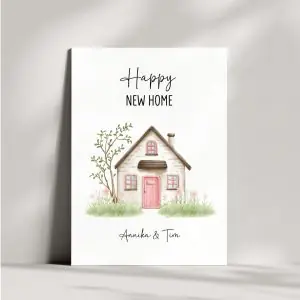 Personalisierte Karte zum Hauskauf | Happy new home