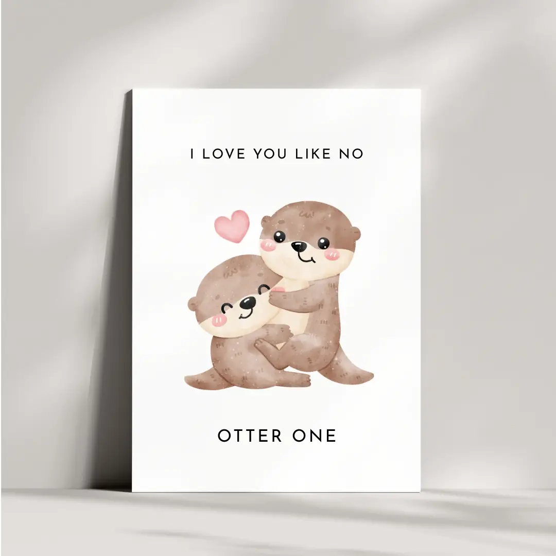 Otter Liebeskarte mit Liebesspruch | I love you like no otter one