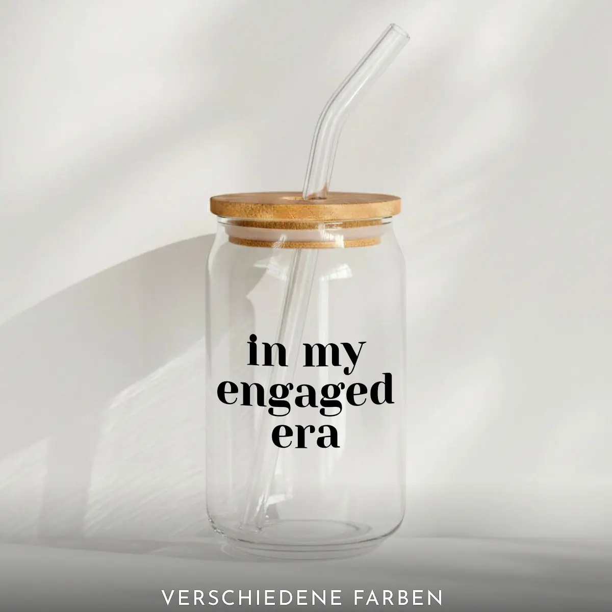 Trinkglas mit Bambusdeckel | in my engaged era