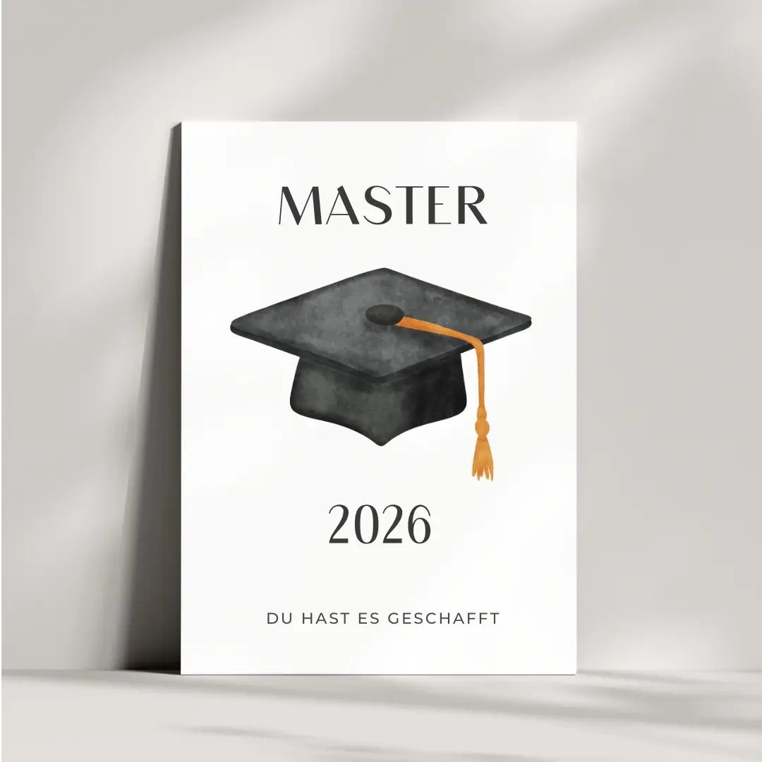 Glückwunschkarte Masterabschluss | Absolventenhut