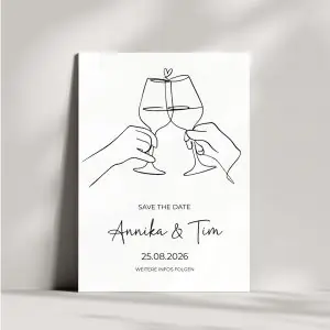 Save the Date Karte | Anstoßen auf die Hochzeit