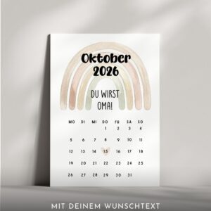 Personalisierte Karte zur Schwangerschaft | Du wirst Oma, Opa, Tante, Onkel usw.