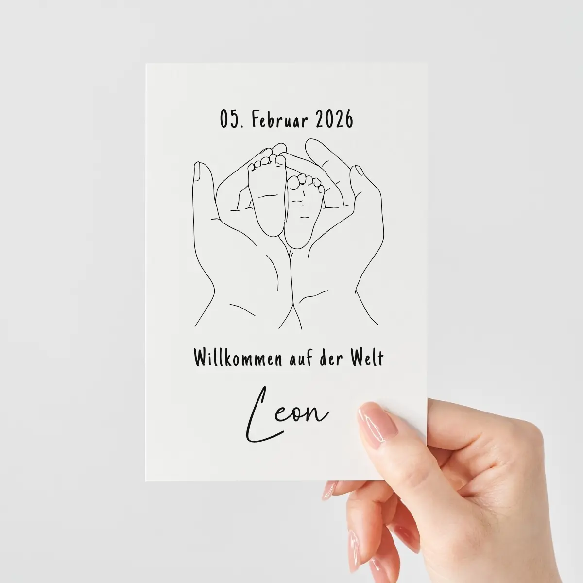 Personalisierte Karte zur Geburt | Babyfüße