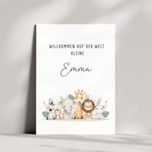 Personalisierte Karte zur Geburt | Willkommen auf der Welt