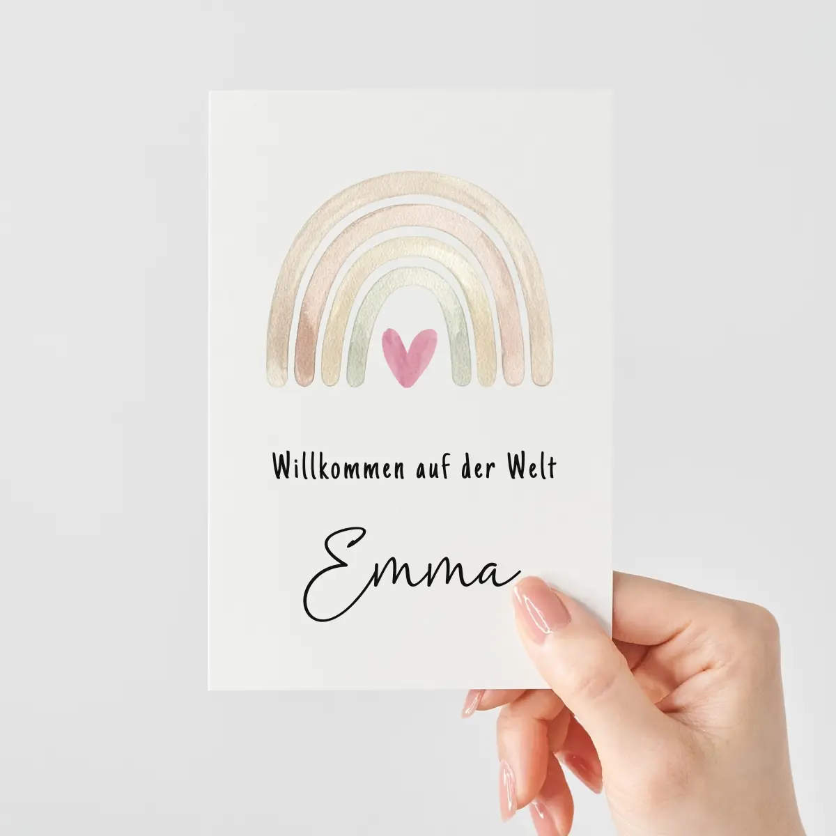Personalisierte Karte zur Geburt | Regenbogen