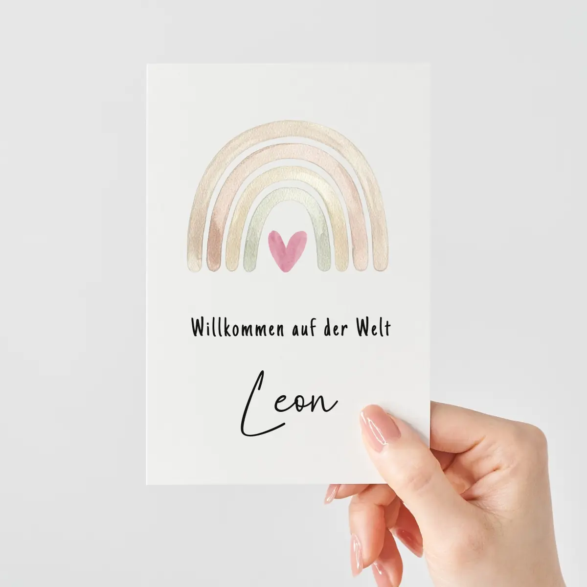 Personalisierte Karte zur Geburt | Regenbogen