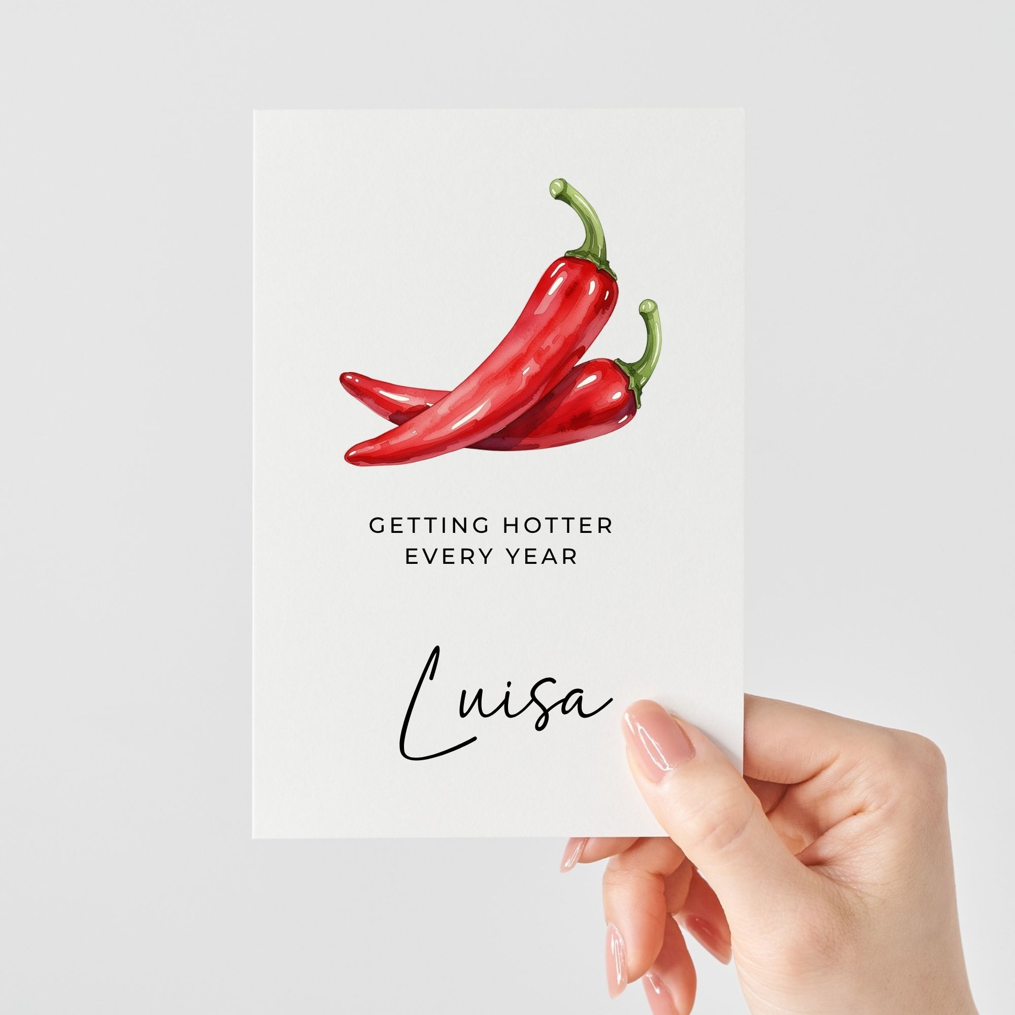 Personalisierte Geburtstagskarte | 🌶️ getting hotter every year
