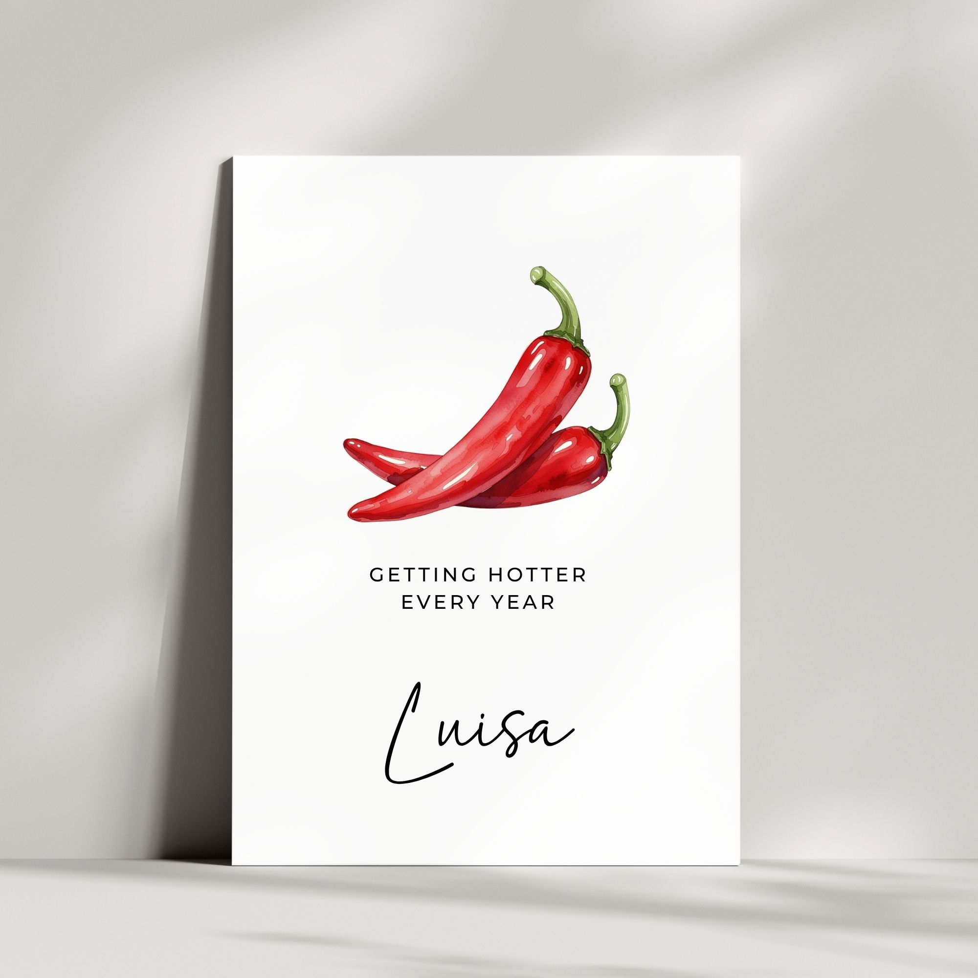 Personalisierte Geburtstagskarte | 🌶️ getting hotter every year
