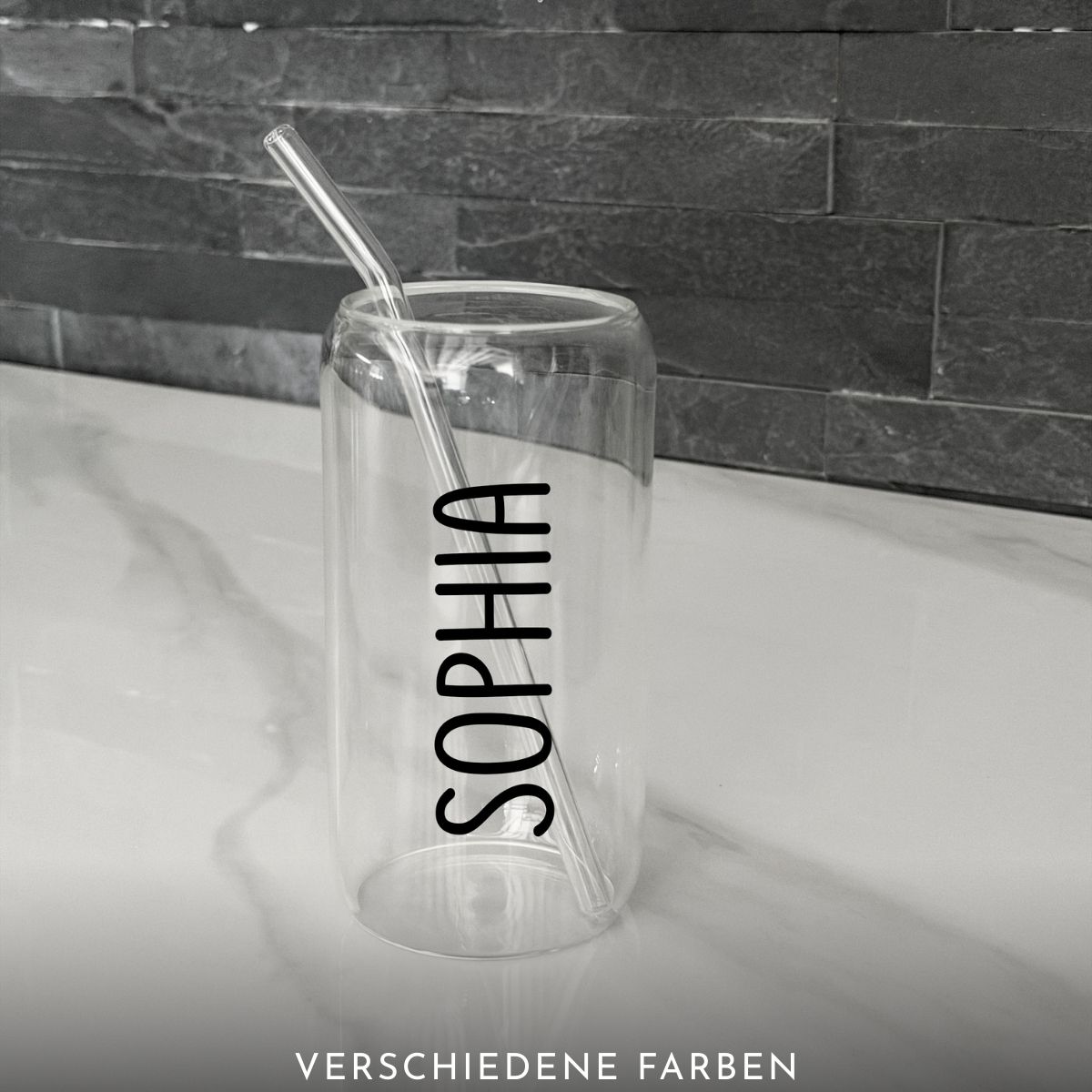 Personalisiertes Trinkglas mit Wunschnamen