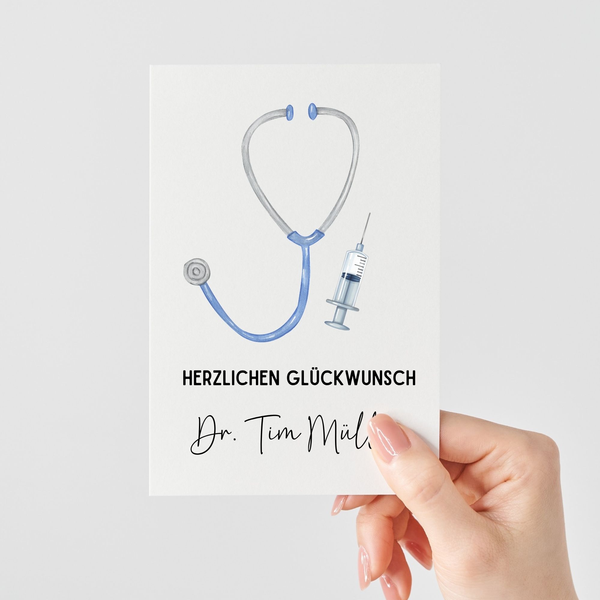Personalisierte Glückwunschkarte zum Doktor | Wunschname mit Titel