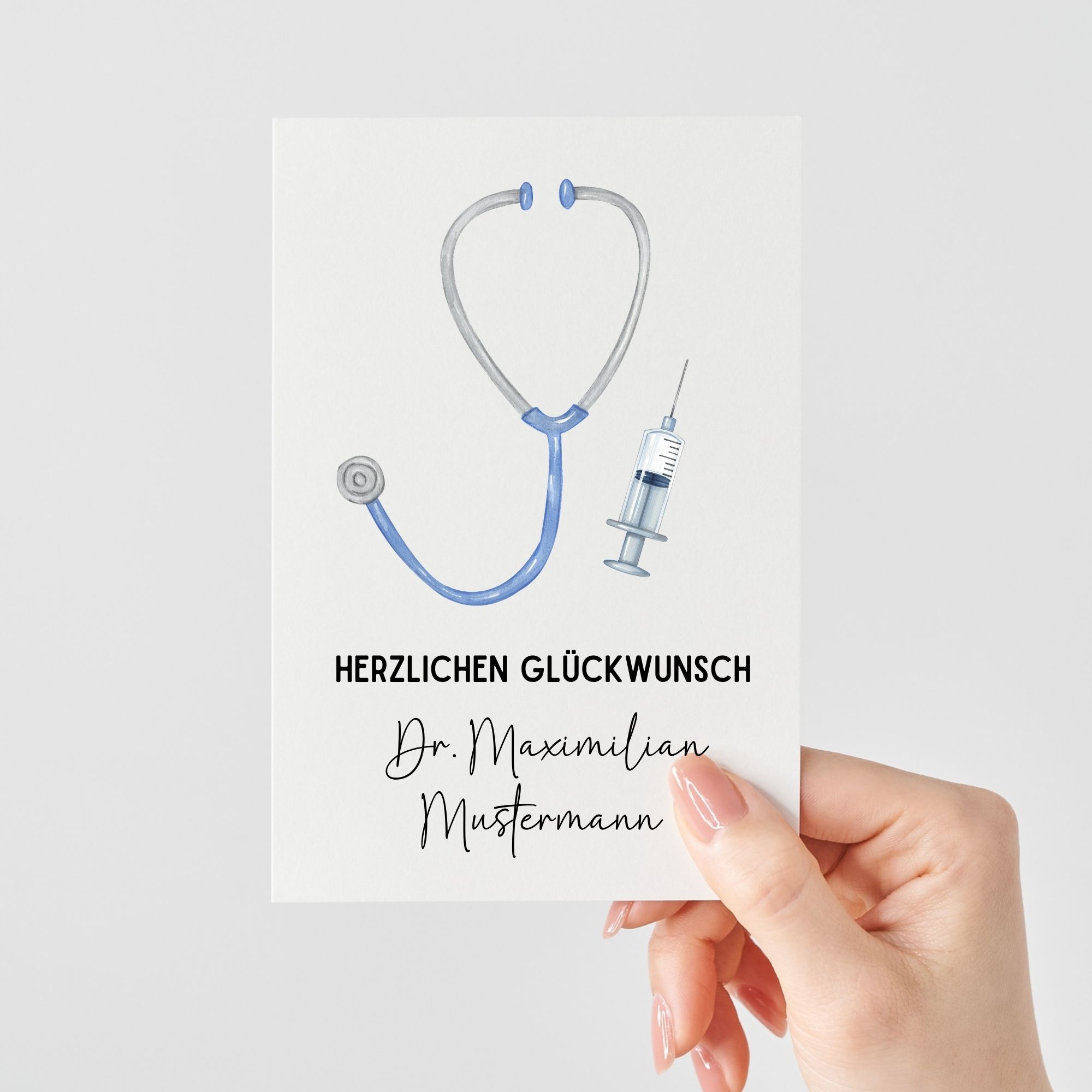 Personalisierte Glückwunschkarte zum Doktor | Wunschname mit Titel