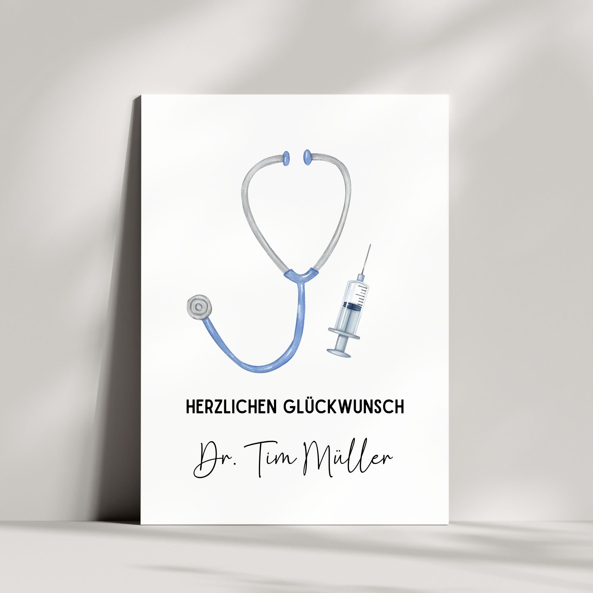 Personalisierte Glückwunschkarte zum Doktor | Wunschname mit Titel