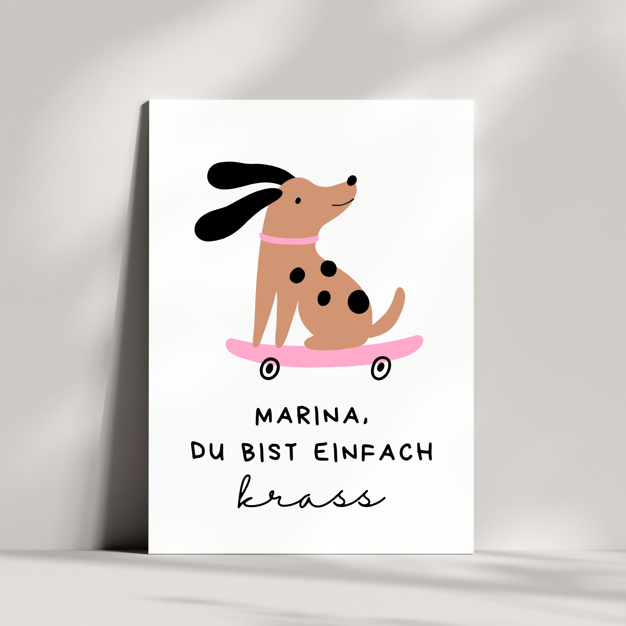 Glückwunschkarte | Hund auf Skateboard