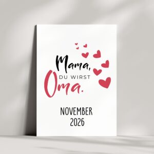 Personalisierte Karte zur Schwangerschaft | Mama, du wirst Oma!
