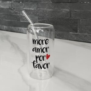 Trinkglas inkl. Glashalm | More amor por favor