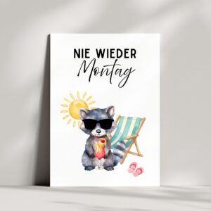 Lustige Abschiedskarte Geschenk für Kollegen | Nie wieder Montag