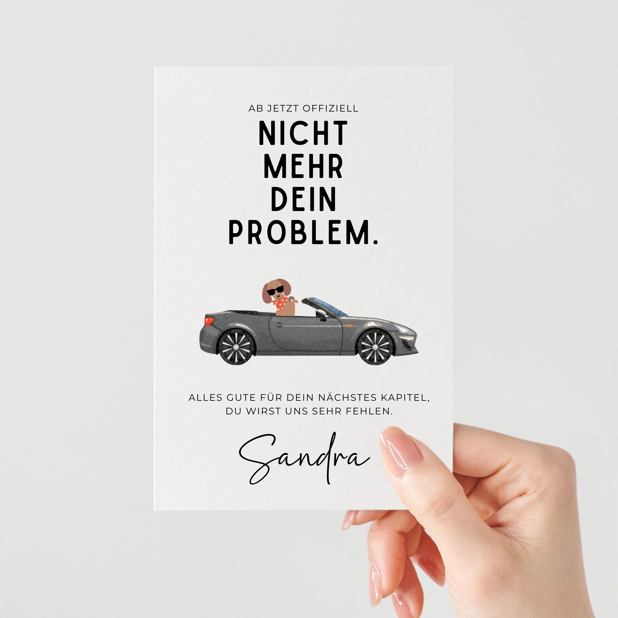 Süße und lustige Abschiedskarte Geschenk für Kollegen | Ab jetzt offiziell nicht mehr dein Problem