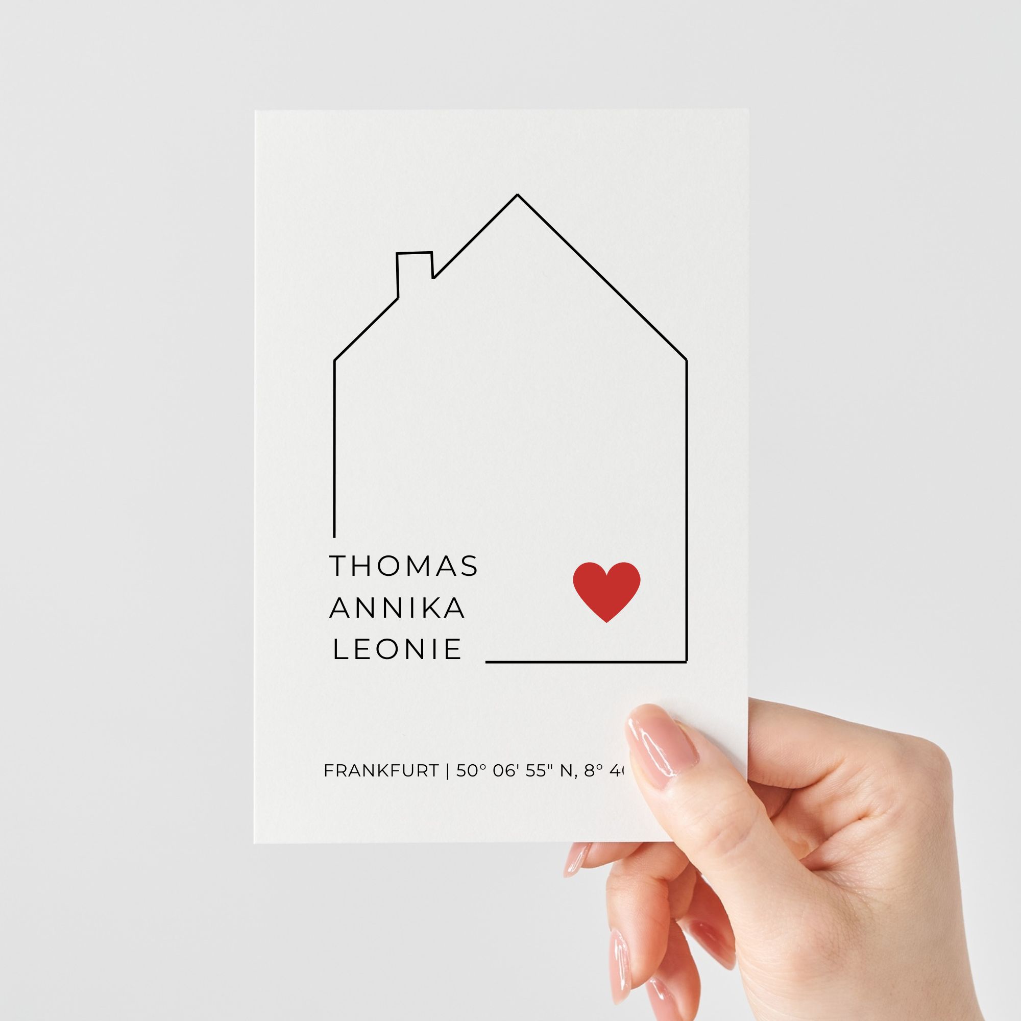 Personalisierte Karte zum Hauskauf | mit Koordinaten